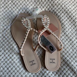 Shade & Shore Women's Brand New Never Worn Sandals w/ Rhinestone Accents Size 9
